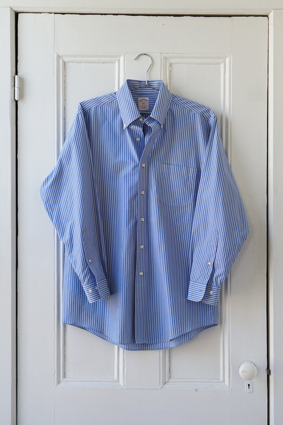 Cornflower Blue Striped Classic Cotton Poplin | Size M/L
