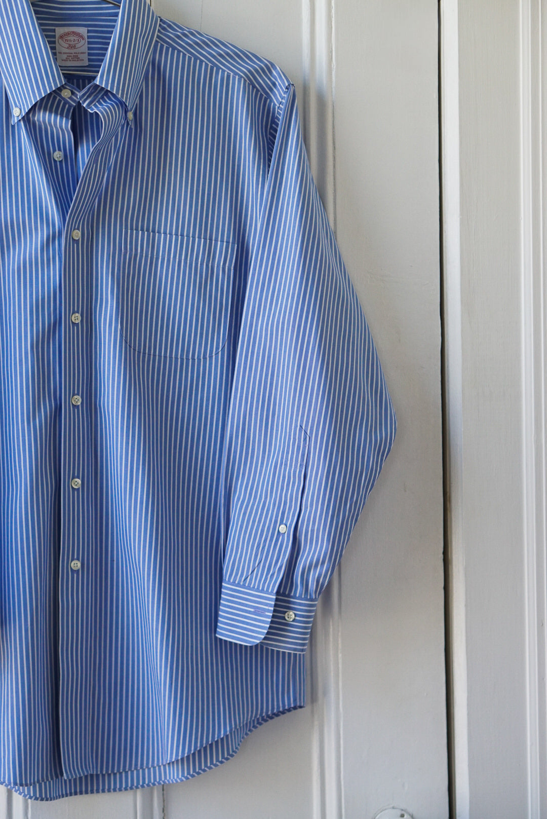 Cornflower Blue Striped Classic Cotton Poplin | Size M/L