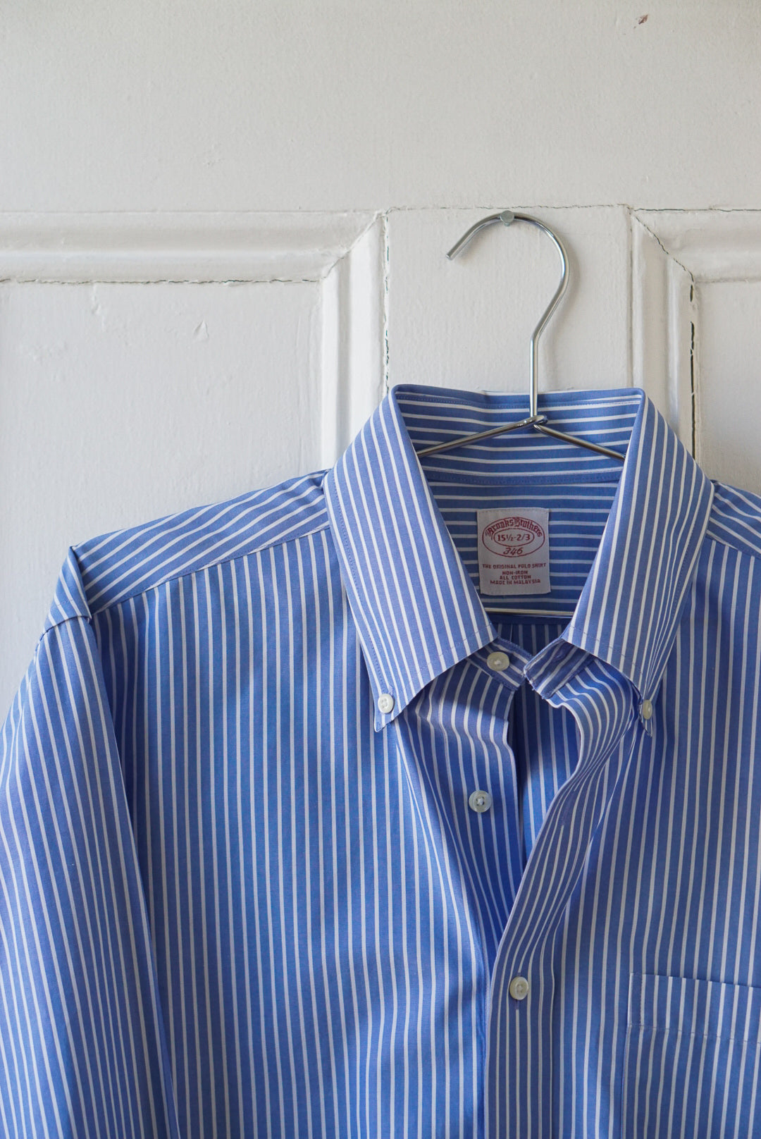 Cornflower Blue Striped Classic Cotton Poplin | Size M/L