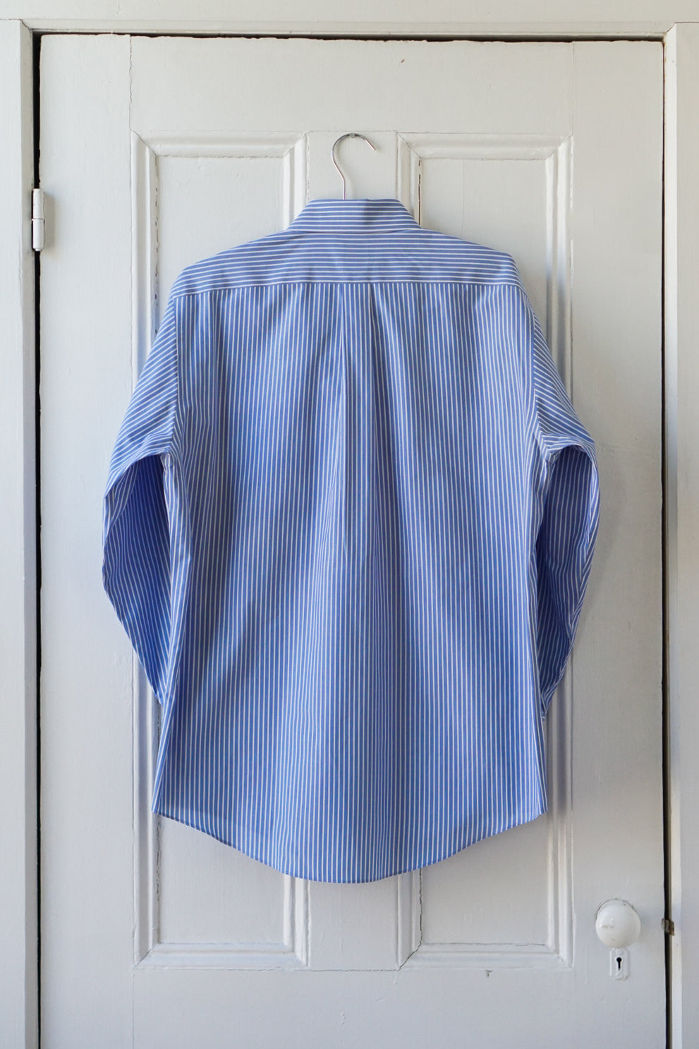 Cornflower Blue Striped Classic Cotton Poplin | Size M/L