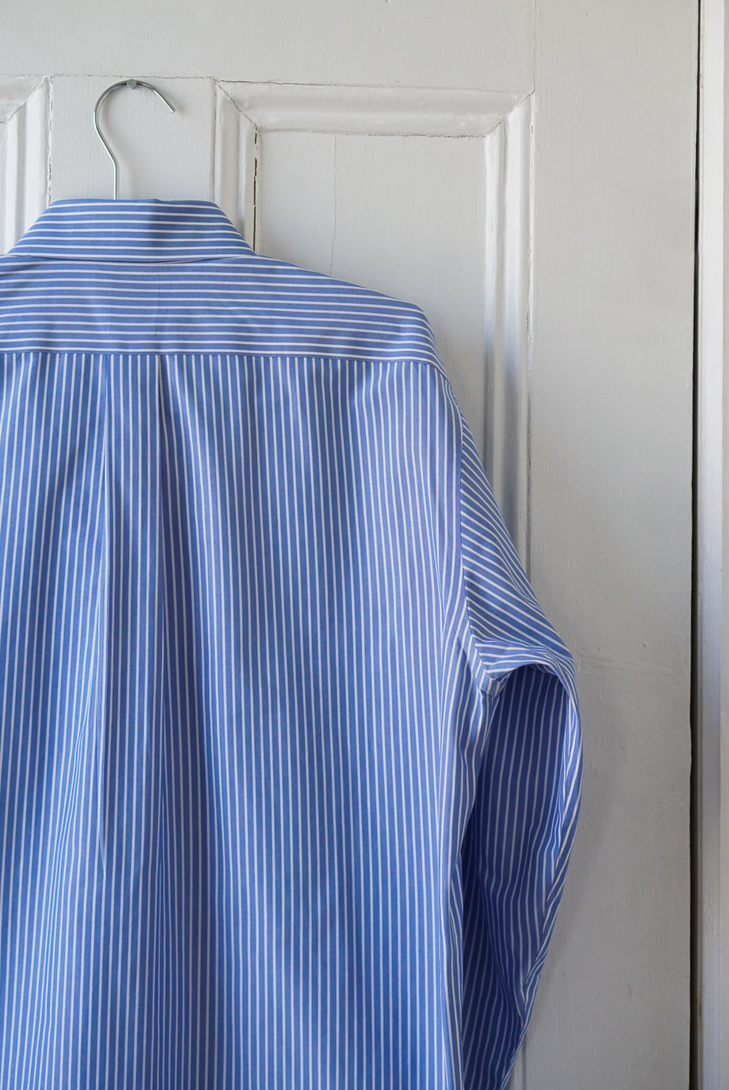 Cornflower Blue Striped Classic Cotton Poplin | Size M/L