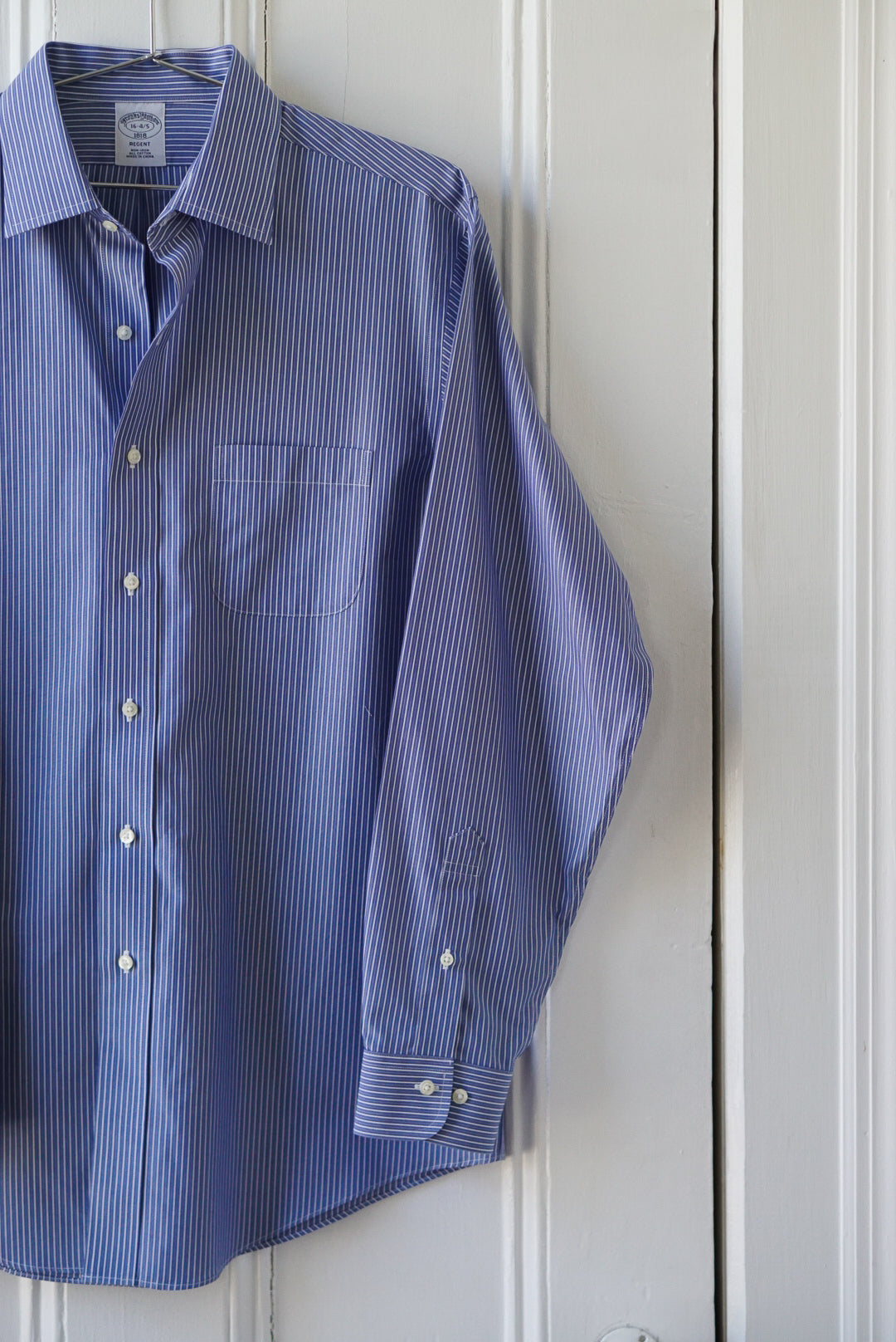 Deep Blue Striped Classic Cotton Poplin | Size M/L