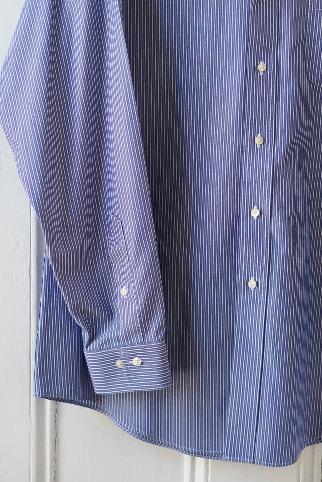 Deep Blue Striped Classic Cotton Poplin | Size M/L