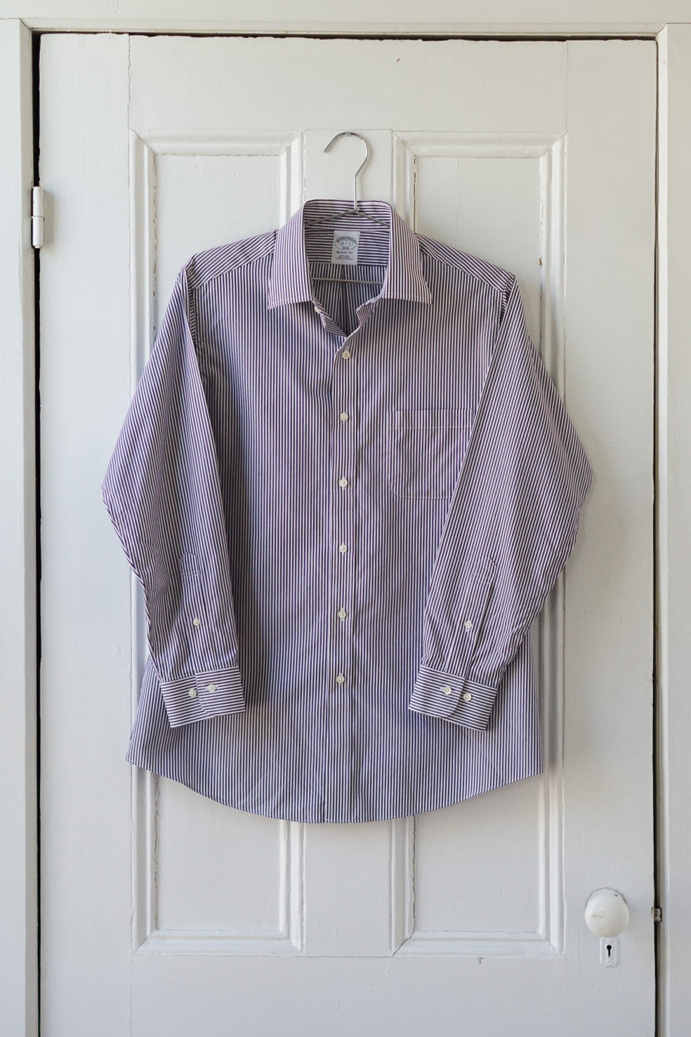 French Navy Striped Classic Cotton Poplin | Size M/L