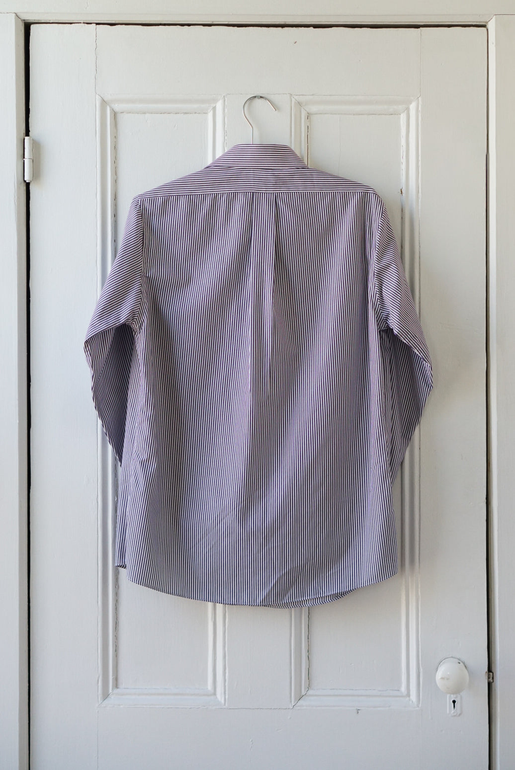 French Navy Striped Classic Cotton Poplin | Size M/L