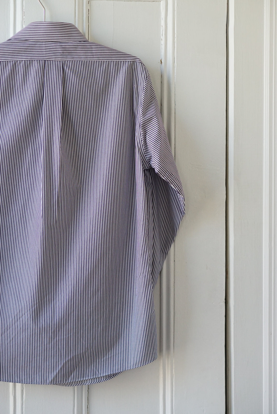 French Navy Striped Classic Cotton Poplin | Size M/L