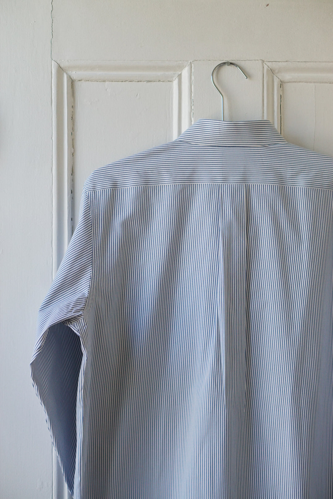 Pale Blue Fine Stripe Classic Cotton Poplin | Size M/L