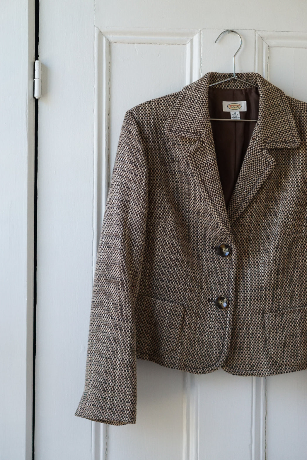 Espresso Checkered Blazer | Size M