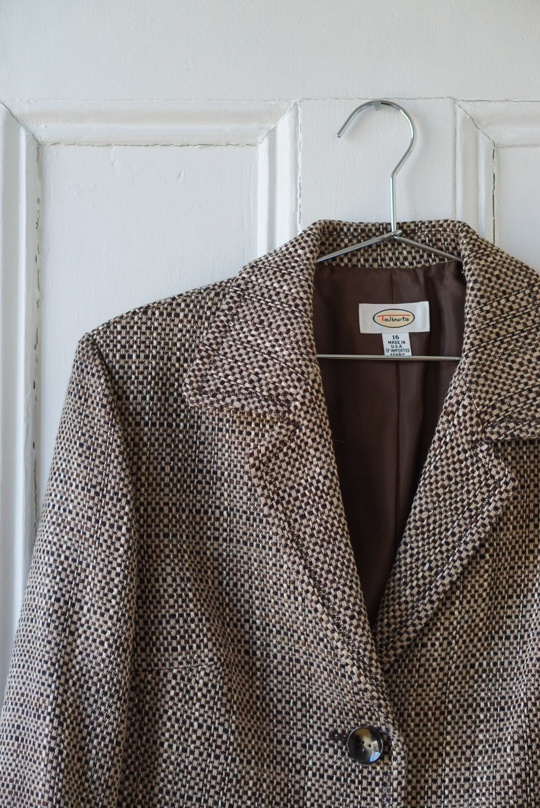 Espresso Checkered Blazer | Size M