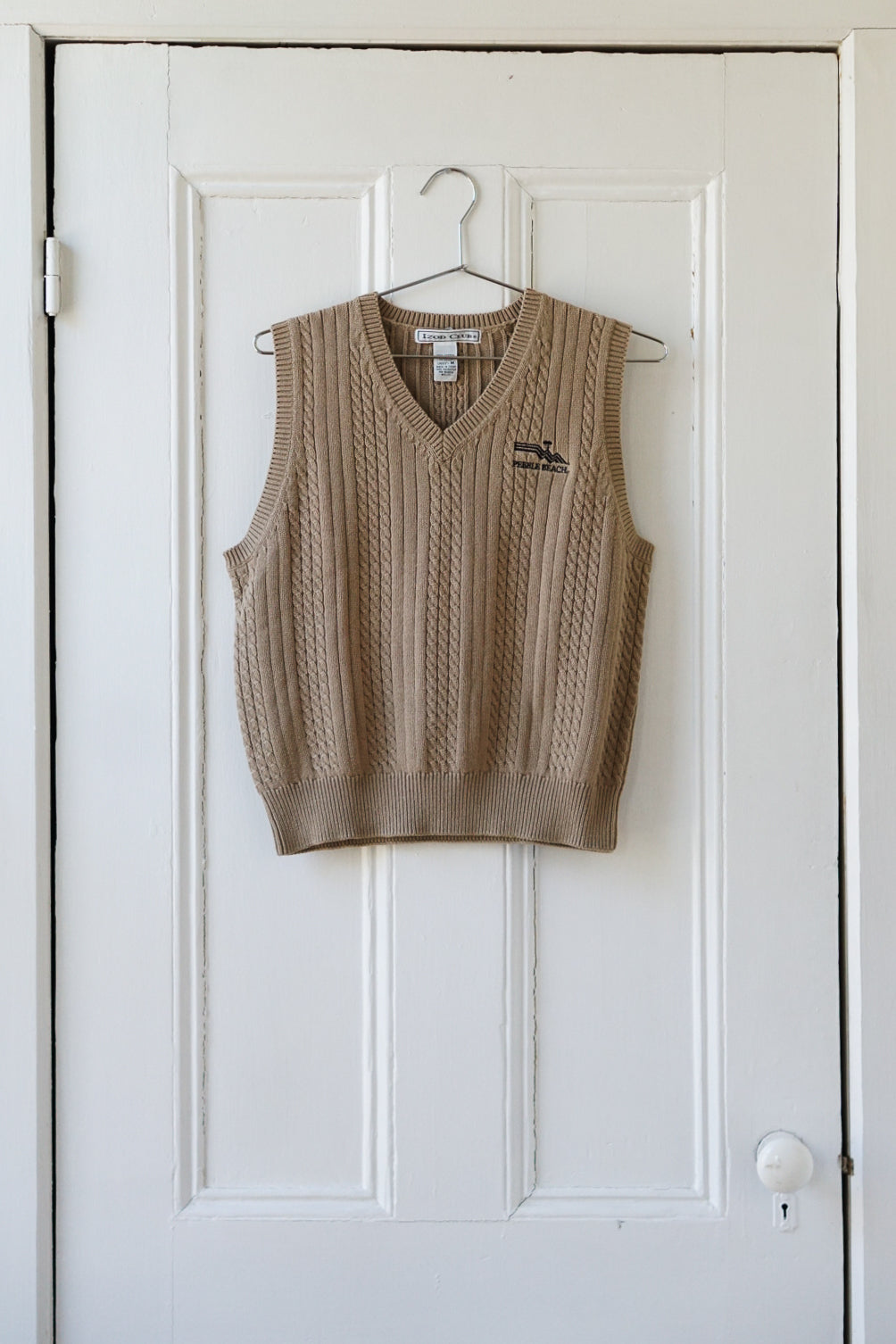 "Pebble Beach" Cable Knit Vest | Size S/M