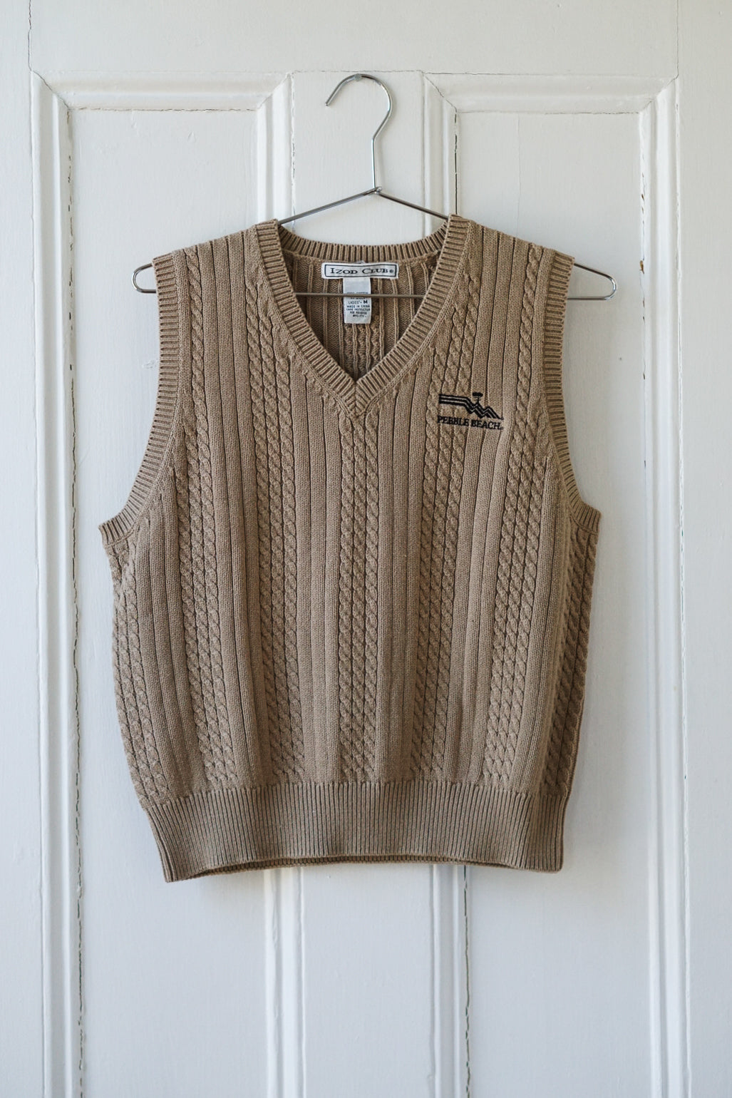 "Pebble Beach" Cable Knit Vest | Size S/M