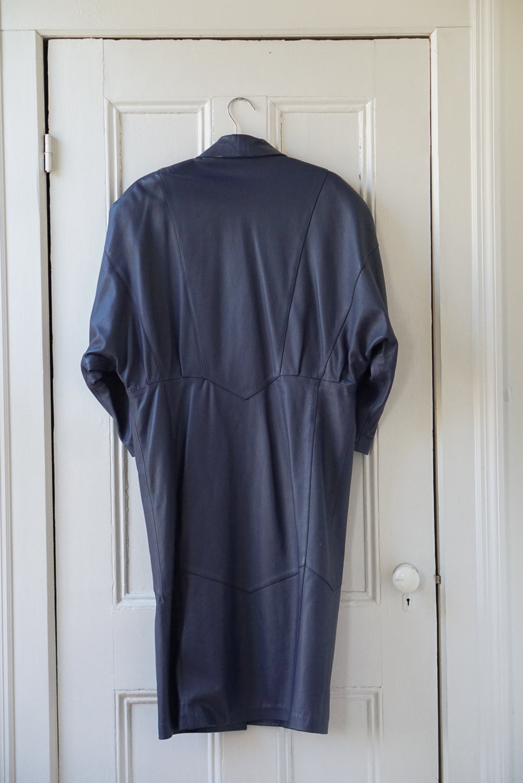 Fog Blue Leather Duster | Size M