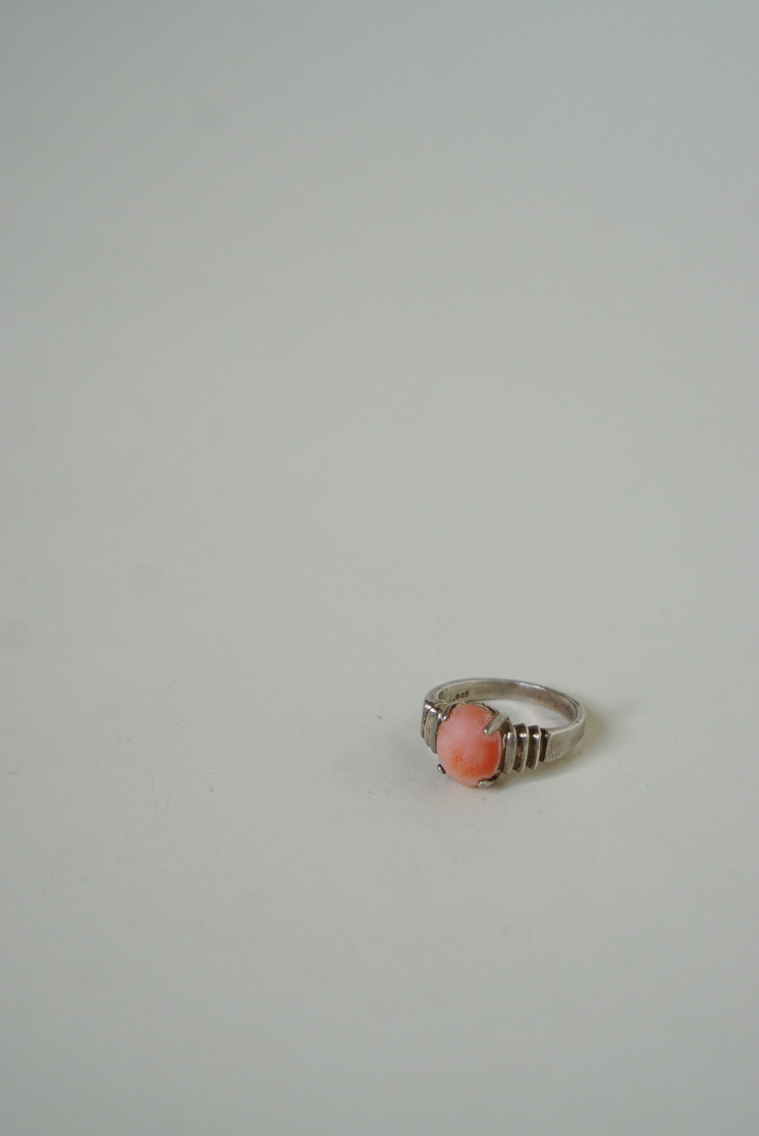 Sterling Silver Pink Coral Ring