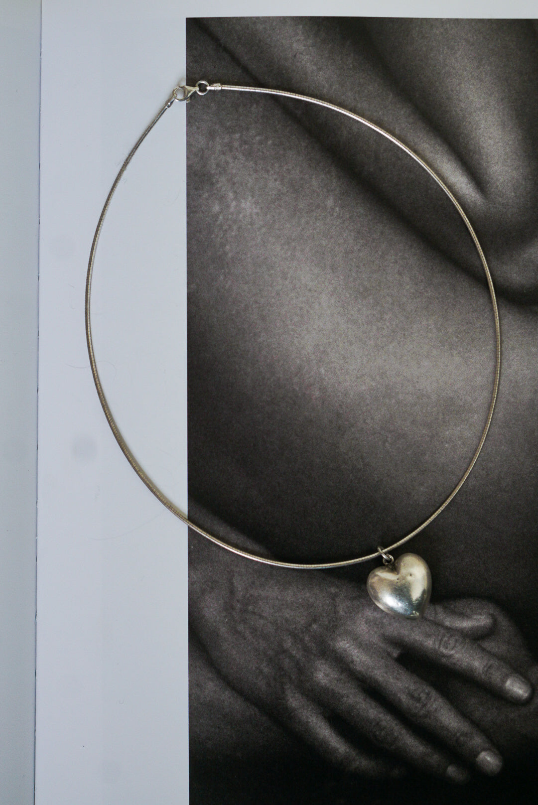 Sterling Silver Sculpted Heart Pendant Necklace