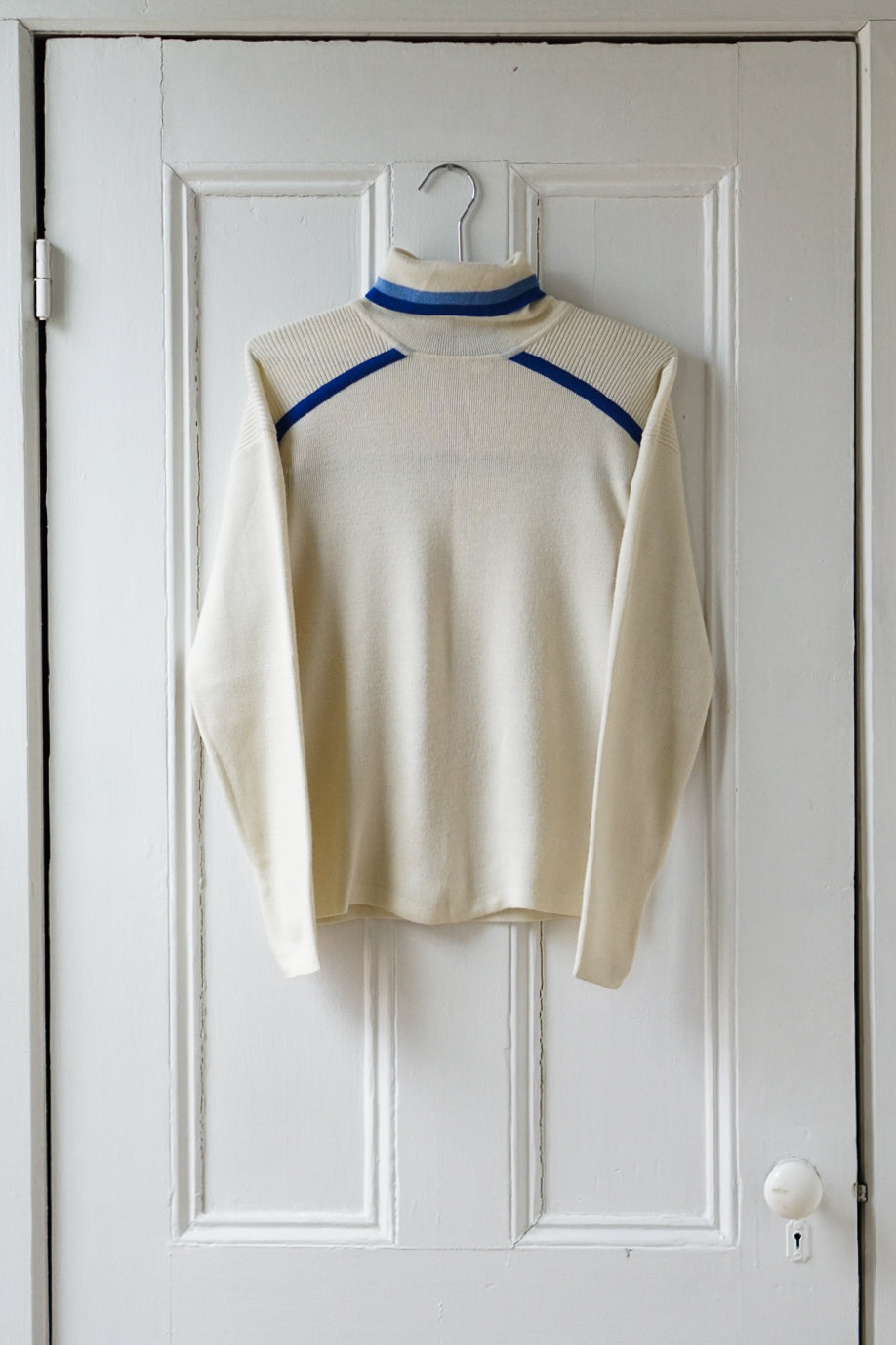 Blue Striped Ski Sweater | Size S/M