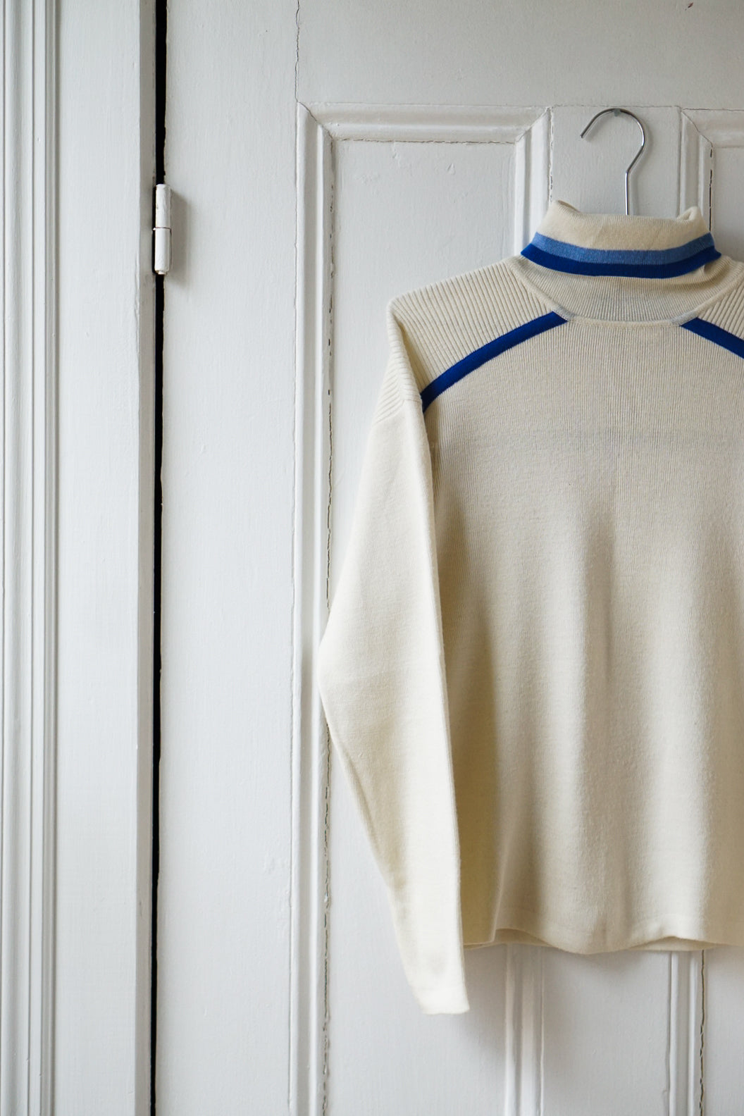 Blue Striped Ski Sweater | Size S/M