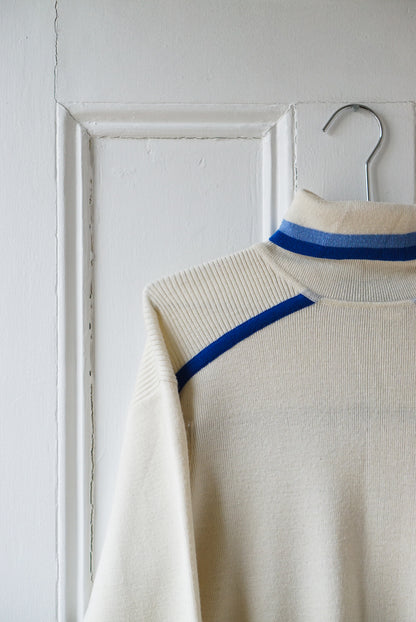 Blue Striped Ski Sweater | Size S/M