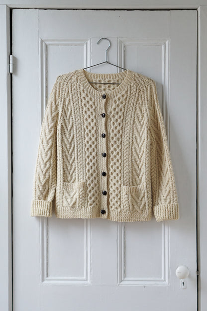 Cream Cable Knit Pocket Cardigan | Size M