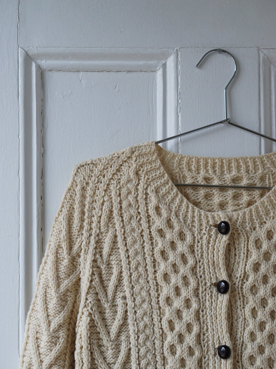 Cream Cable Knit Pocket Cardigan | Size M