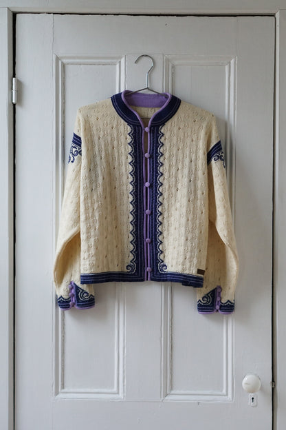 Dale of Norway Cream and Indigo Cardigan | Size S/M