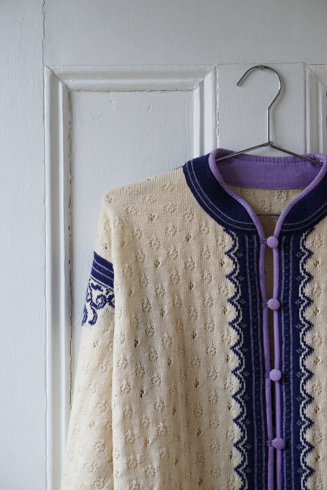 Dale of Norway Cream and Indigo Cardigan | Size S/M