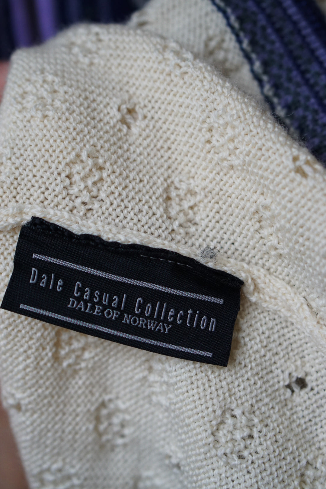 Dale of Norway Cream and Indigo Cardigan | Size S/M