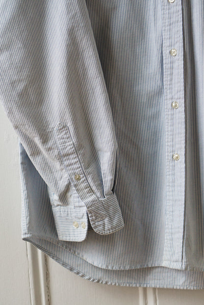 Baby Blue Striped Cotton Poplin | Size L