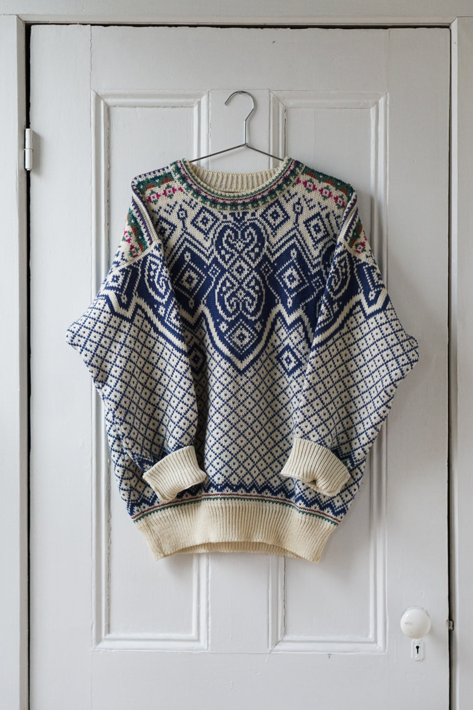 Dale of Norway Blue Fair Isle Sweater | Size L