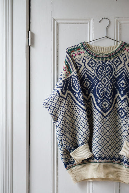 Dale of Norway Blue Fair Isle Sweater | Size L