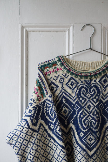 Dale of Norway Blue Fair Isle Sweater | Size L