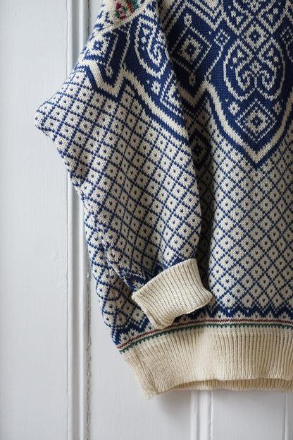 Dale of Norway Blue Fair Isle Sweater | Size L