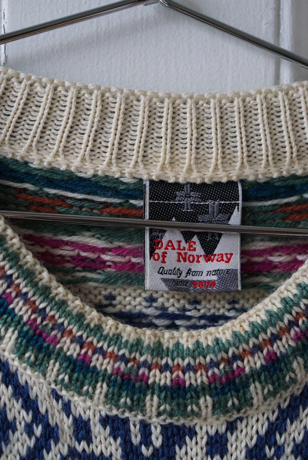 Dale of Norway Blue Fair Isle Sweater | Size L