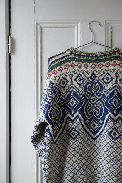 Dale of Norway Blue Fair Isle Sweater | Size L