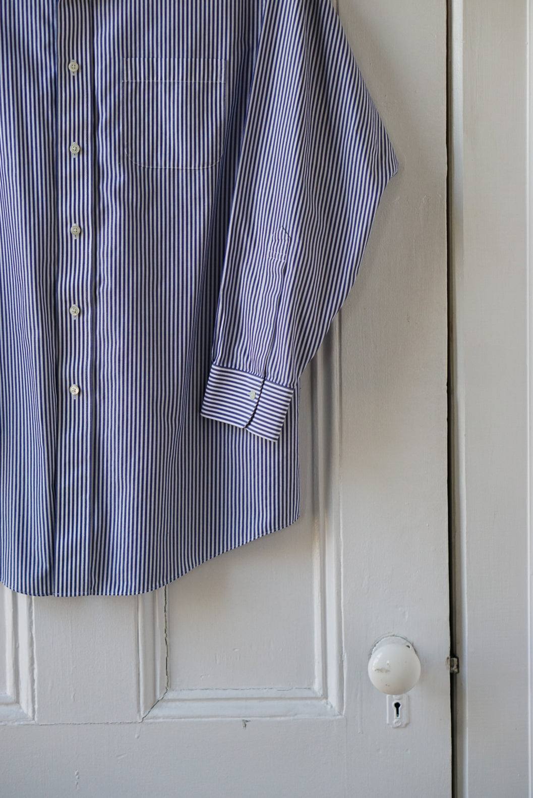 Yale Blue Striped Supima Cotton Poplin | Size M/L