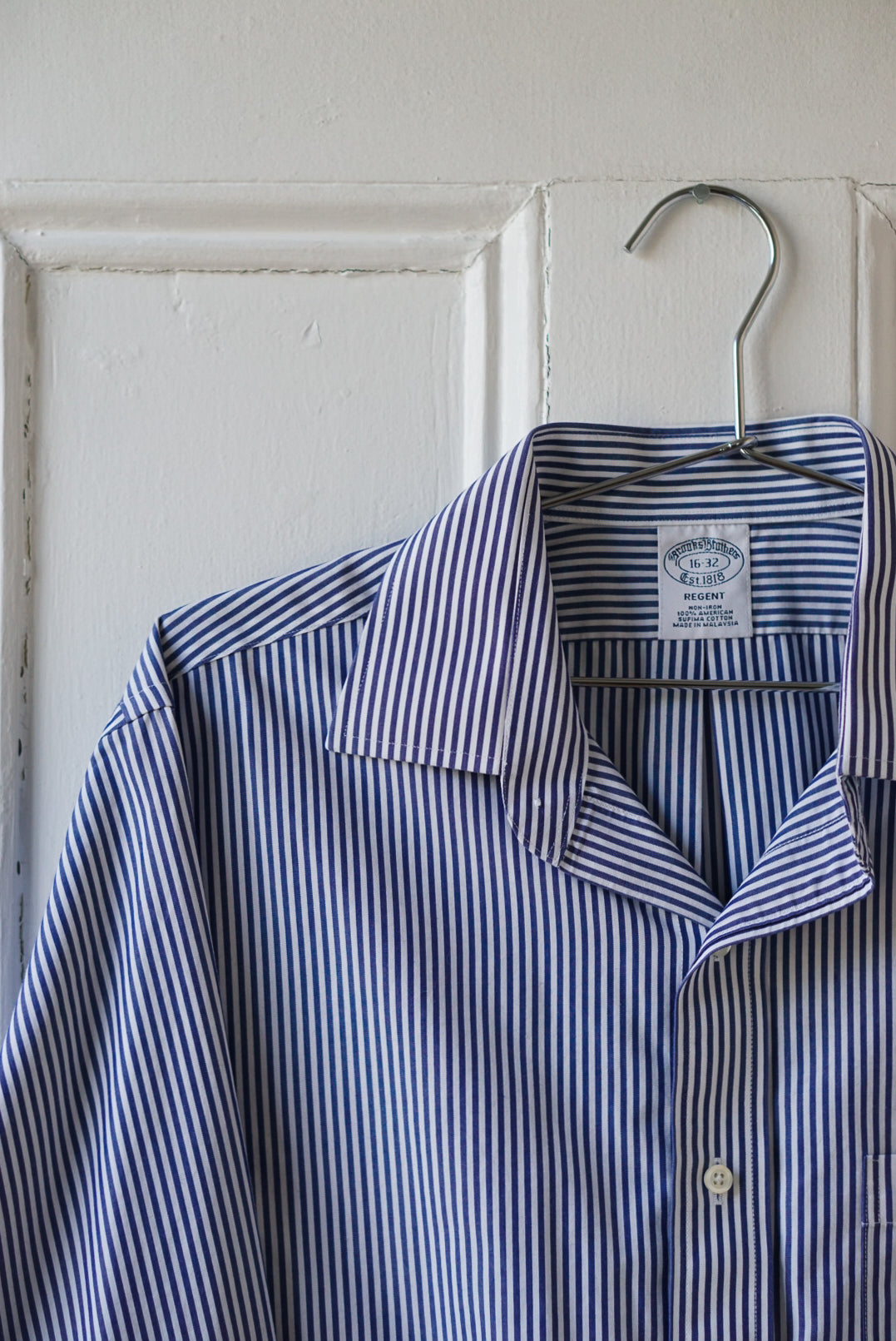 Yale Blue Striped Supima Cotton Poplin | Size M/L