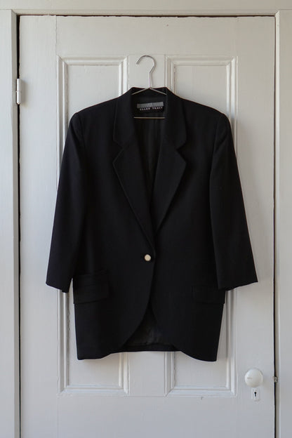 Black Pure Wool Blazer | Size M/L