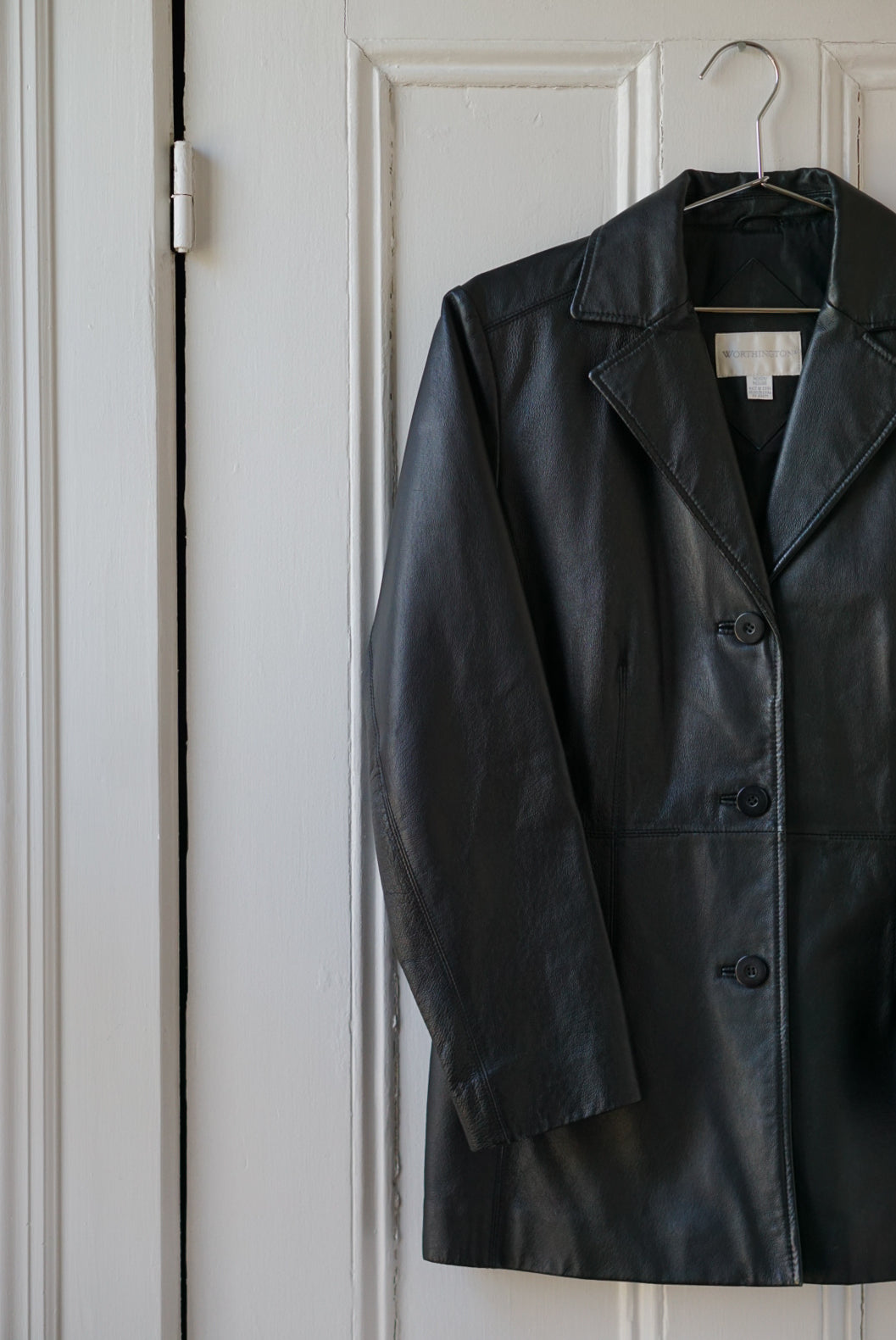 Black Classic Leather Jacket | Size M