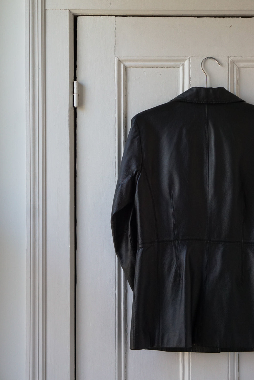 Black Classic Leather Jacket | Size M