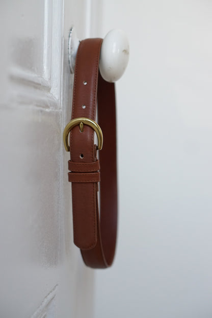 Coach British Tan Leather and Brass Belt | Size S