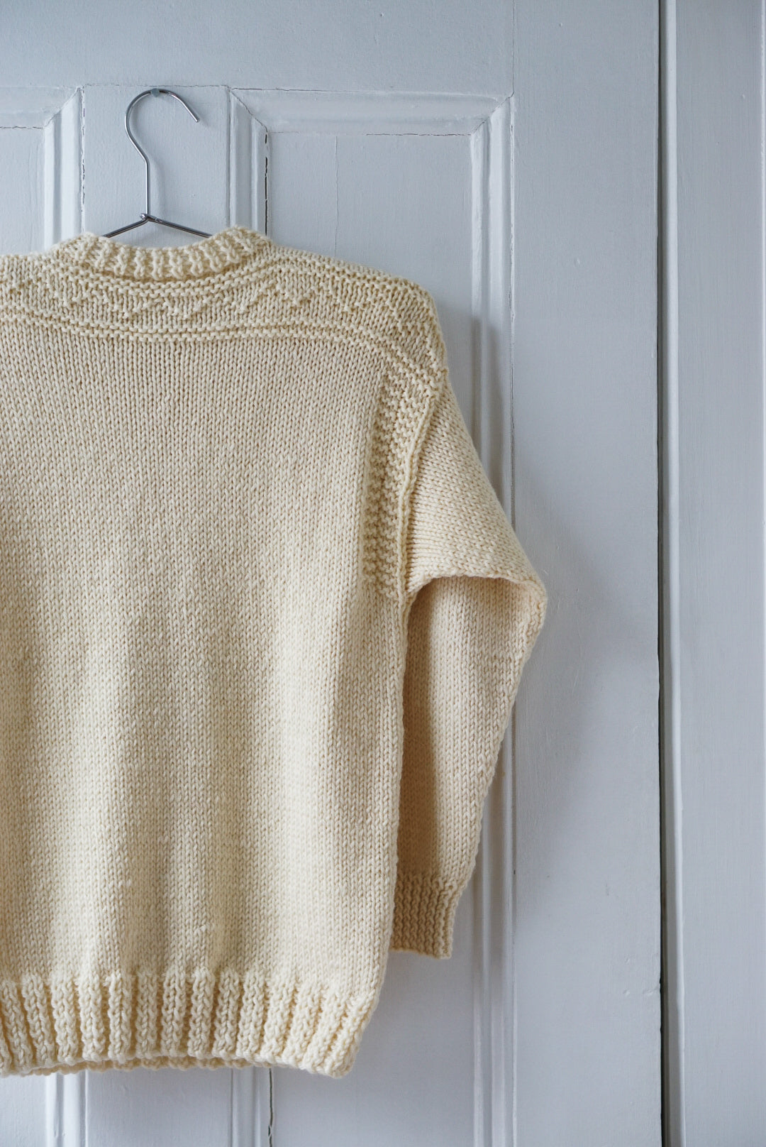 Cream Tie Neck Wool Sweater | Size S