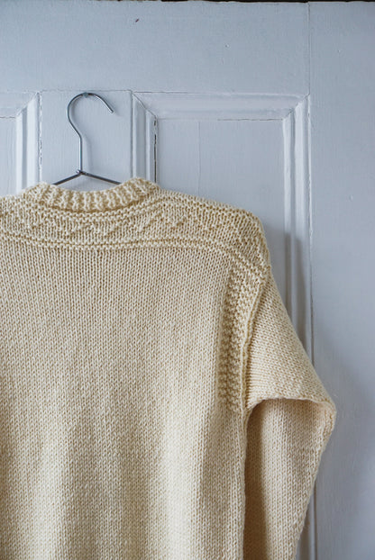 Cream Tie Neck Wool Sweater | Size S