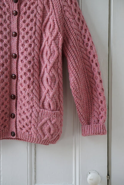 Tea Rose Handknit Cardigan | Size M/L