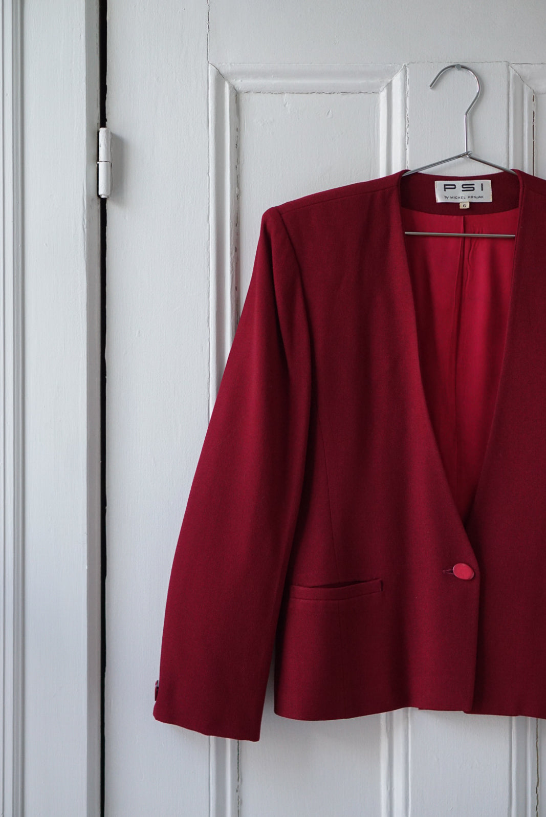 Cherry Red Structured Wool Blazer | Size S