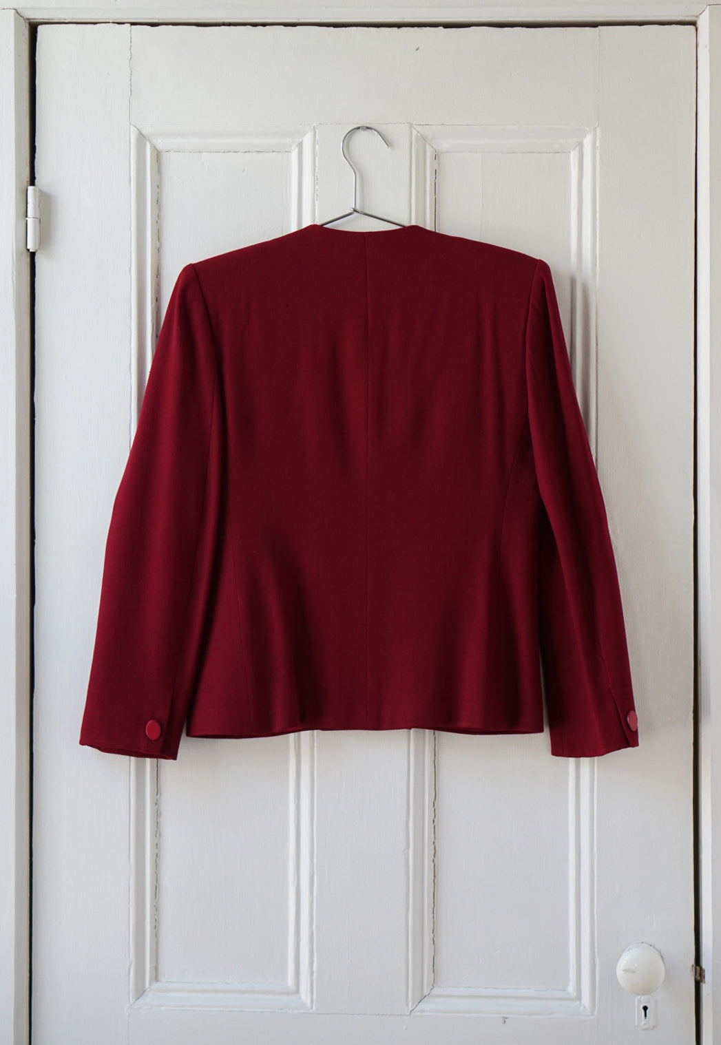 Cherry Red Structured Wool Blazer | Size S