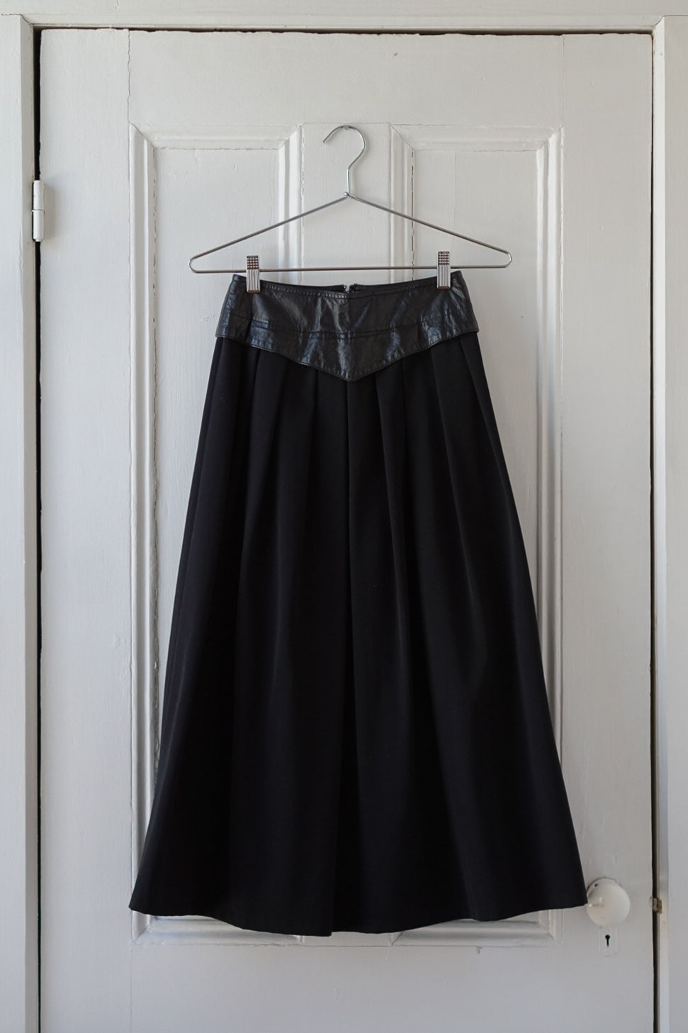 Pure Wool Black Midi Skirt | Size XS/S