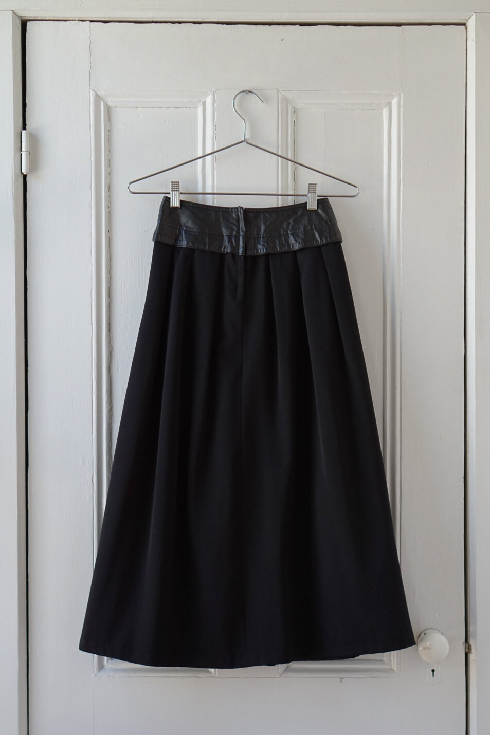 Pure Wool Black Midi Skirt | Size XS/S