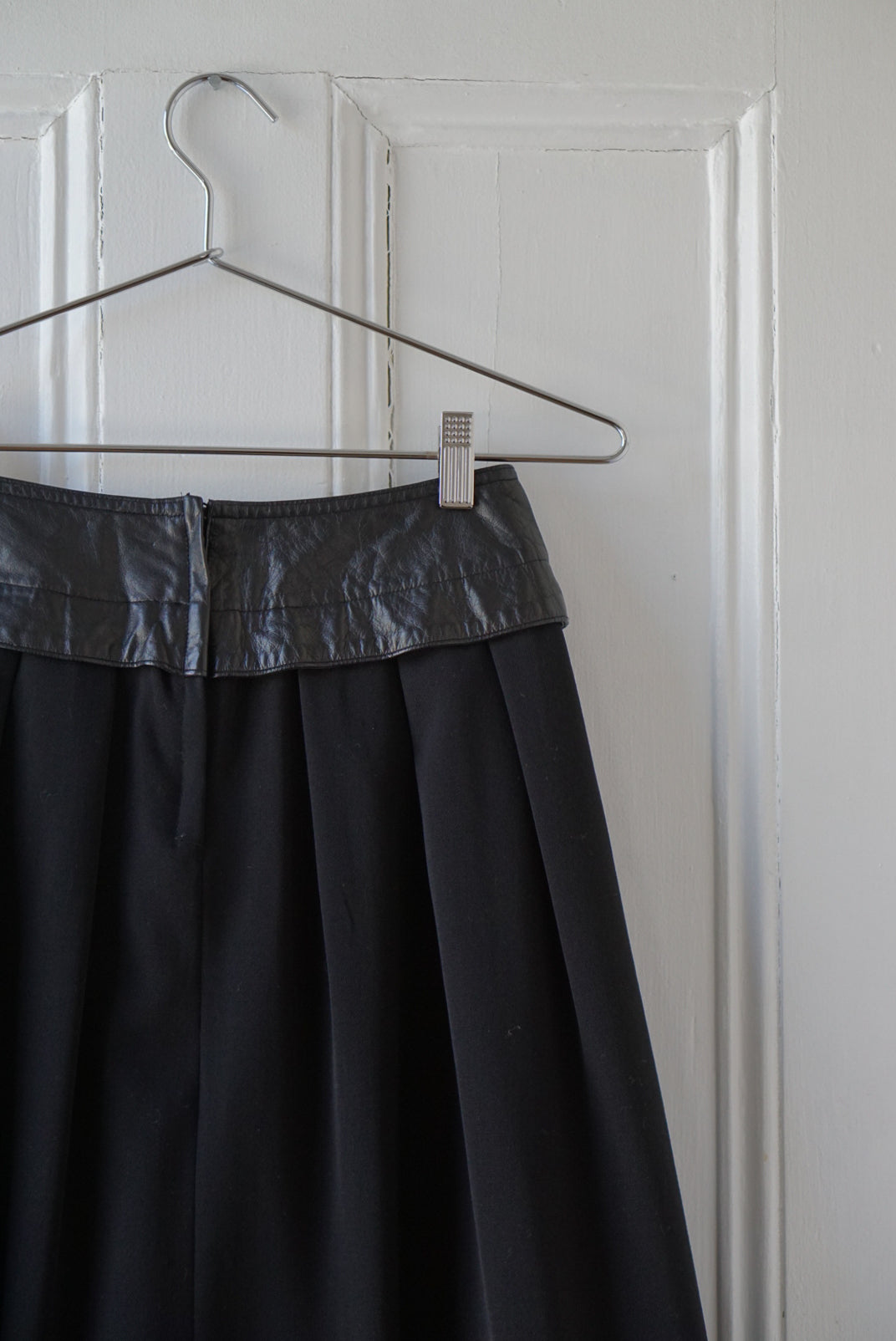 Pure Wool Black Midi Skirt | Size XS/S