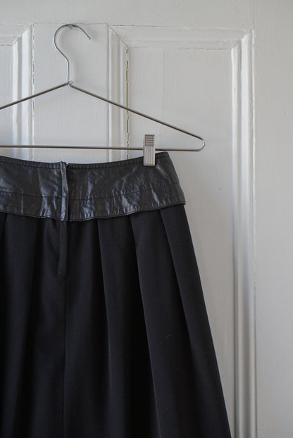 Pure Wool Black Midi Skirt | Size XS/S