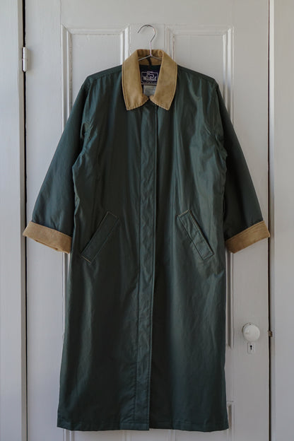 Army Green Plaid Lined Barn Trench | Size S