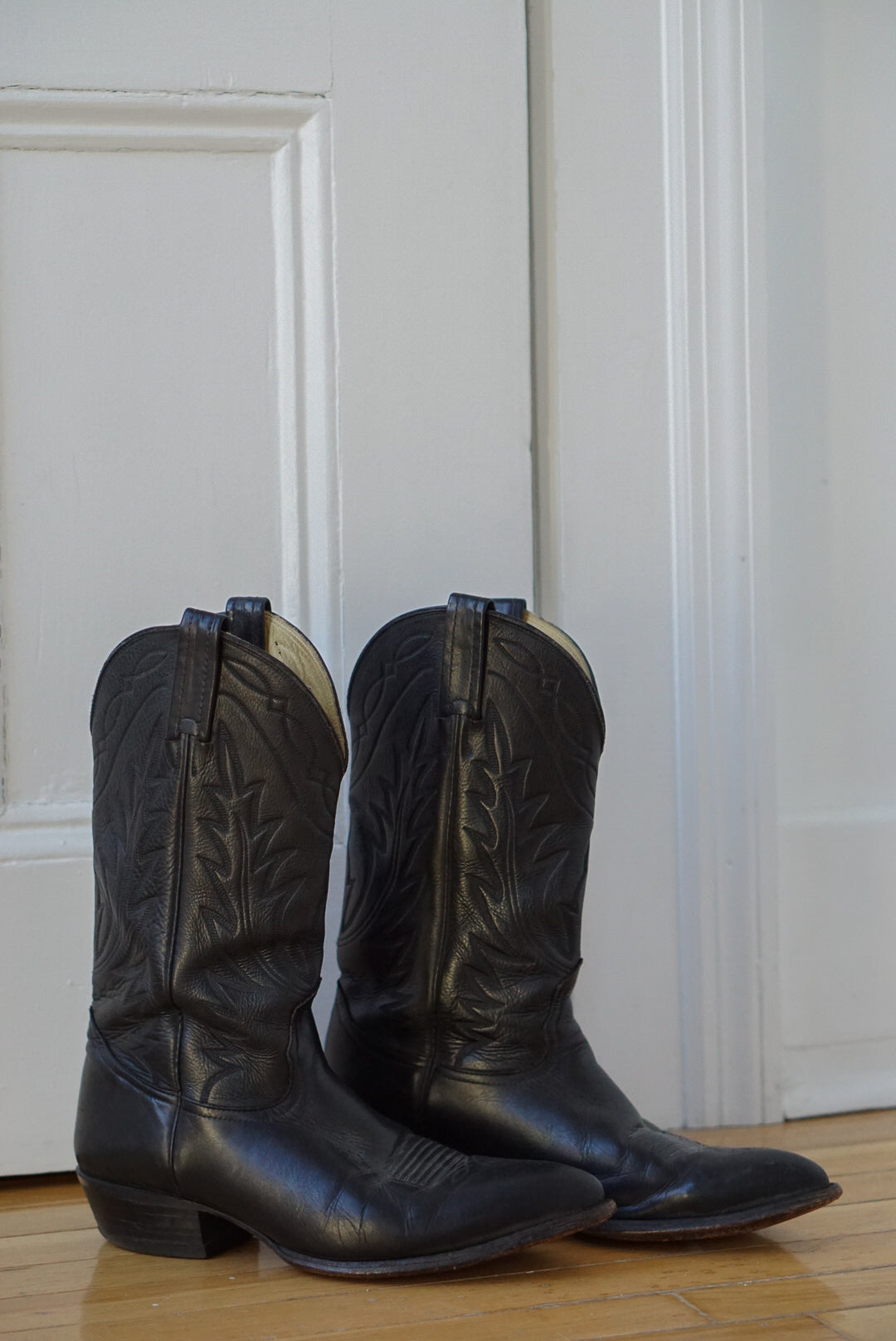 Black Leather Western Riding Boots | Size 9.5